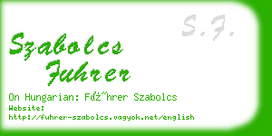 szabolcs fuhrer business card